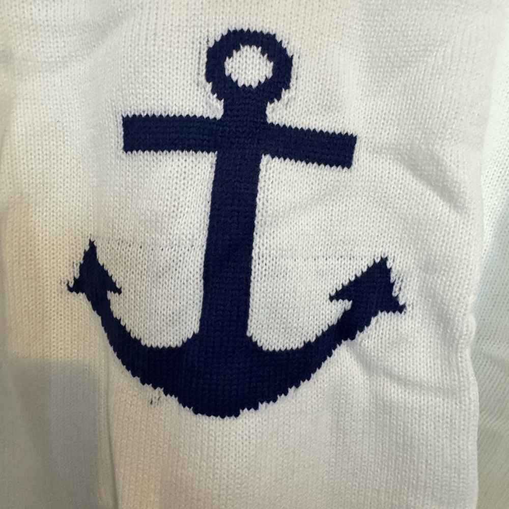 Nautical White and Navy Sweater - Picture 2 of 6
